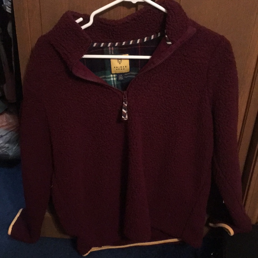Fuzzy Maroon Pullover